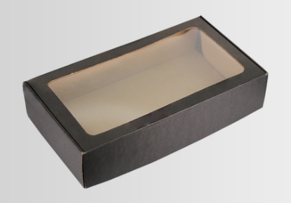 Slika Poklon kutija crna 39x21x8.5cm s prozorčićem