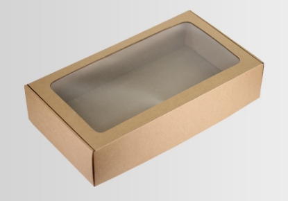 Slika Poklon kutija smeđa 39x21x8.5cm s prozorčićem
